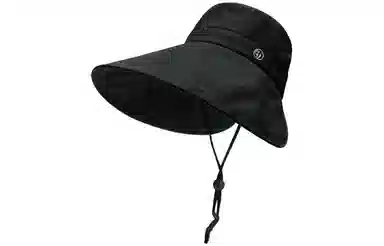 优幽兰 时尚简约高级感大帽檐显脸小黑胶遮阳帽夏季百搭出游防紫外线防风太阳帽 锦纶 防晒帽 女款