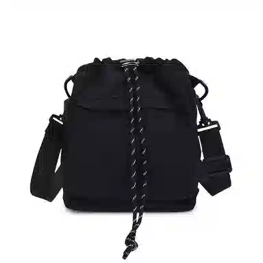 醇龙 百搭抽绳百搭学生简约水桶包潮流 尼龙 斜挎单肩包 男女同款情侣款 多色