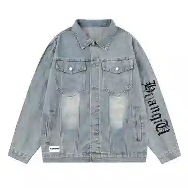 HUANQIU Vintage Washed Denim Jacket