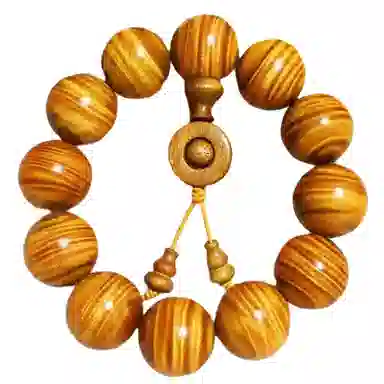 吉千年 【大满水波】新中式复古潮流风 好运 转运 招财进宝 黄料 云浪浮金 金丝楠 楠木 手串 男女同款情侣款