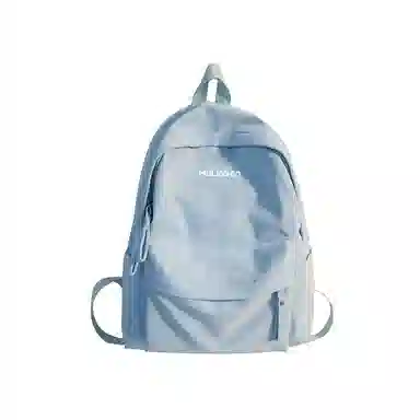 木林森 森系学院风大容量上课通勤拉链开合时尚简约纯色百搭 尼龙 双肩包 男女同款情侣款 多色