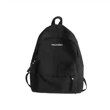 木林森 森系学院风大容量上课通勤拉链开合时尚简约纯色百搭 尼龙 双肩包 男女同款情侣款 多色