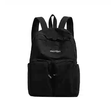 木林森 时尚简约纯色大容量上课通勤轻便防泼水 尼龙 双肩包 男女同款情侣款 多色