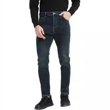 古鲨 轻奢耐磨刺绣潮流冬装牛仔裤 男款