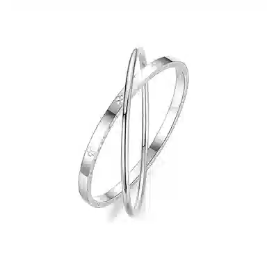 银彦 【幸运四叶草】经典双环精致小众轻奢高级感素圈 时尚简约大气冷淡风 设计日常百搭通勤森系小清新 恋爱告白 铜 手镯 女款