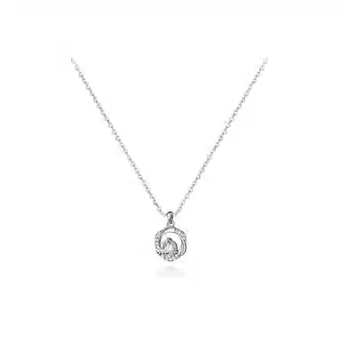 【纯银999】 六桂福珠宝 莫比乌斯 经典百搭小众设计精致高级感简约学生日常时尚轻奢约会通勤温柔气质可调节锁骨链 足银 项链 女款