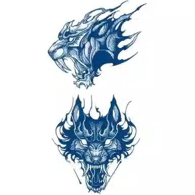 猎己  猛虎头目草本纹身贴