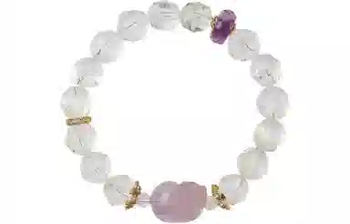 石头记 【紫气东来】紫韵貔貅圆润饱满招财纳福 钻切小众轻奢高级感设计 贵气显白新中式国风有质感#好运天然 白水晶 手串 女款