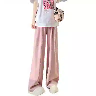 欧迪芬 高街垂感阔腿糯米奶芙山本裤褶皱薄款透气慵懒风宽松百搭休闲裤 女款