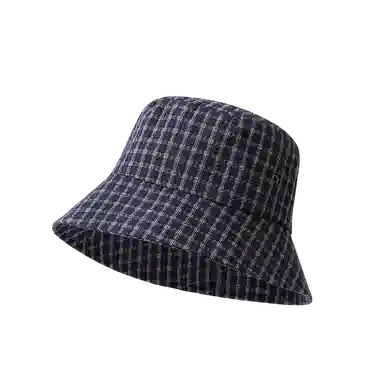 氧气樱桃 日系泡泡格纹薄款休闲时尚百搭文艺显脸小遮阳帽 棉 渔夫帽 男女同款情侣款