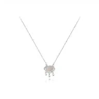 【纯银999】 六桂福珠宝 平安锁 小众设计经典百搭高级感精致简约学生日常时尚轻奢约会通勤温柔气质可调节锁骨链#好运 足银 项链 女款