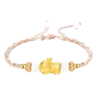 【999银貔貅】 色菲尔 招财吸金吞金兽抓钱 新中式国风小众森系转运珠可爱粉色时尚通勤日常百搭可调节#好运 织物 手绳 男女同款情侣款