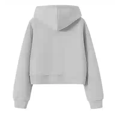 棉致 毛绒熊猫简约休闲学院风舒适通勤百搭柔软短款宽松落肩挺括抗皱拉链开衫贴袋连帽卫衣 女款