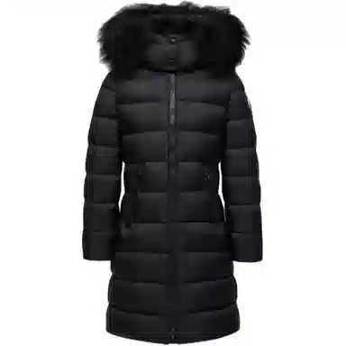 Moncler Abelle Hooded Shearling-Trimmed Down Jacket