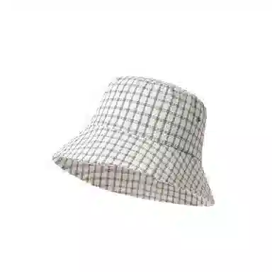 氧气樱桃 日系泡泡格纹薄款休闲时尚百搭文艺显脸小遮阳帽 棉 渔夫帽 男女同款情侣款