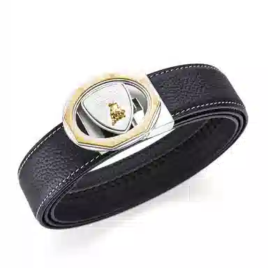 Automobili Lamborghini Leather Belt 3.4cm