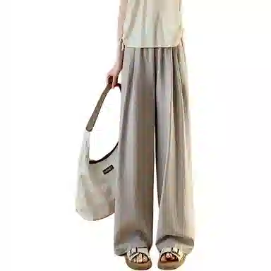 欧迪芬 高街垂感阔腿糯米奶芙山本裤褶皱薄款透气慵懒风宽松百搭休闲裤 女款