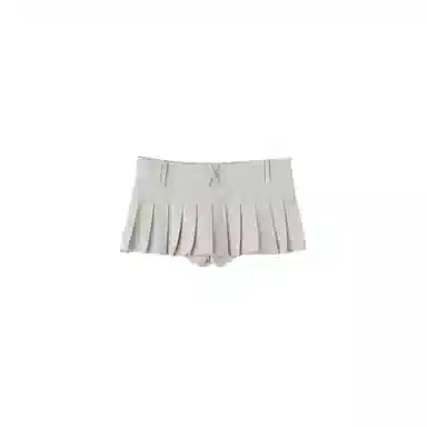 SCULPTOR Cotton Pleats Micro Skort Ice Gray