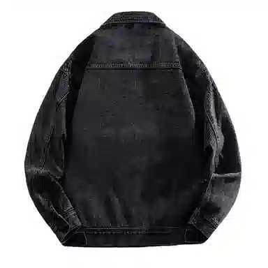 【dme】 美式高街复古水洗口袋翻领单排扣落肩长袖牛仔外套 男女同款