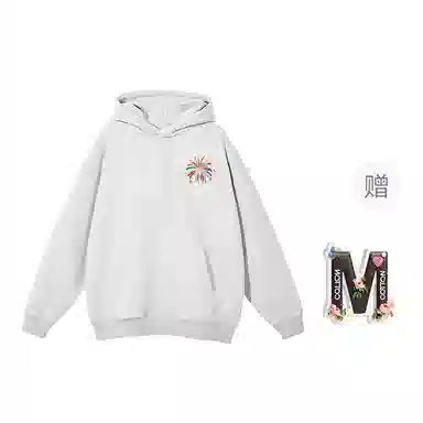 棉购 纯色宽松适中连帽长袖卫衣 女款