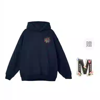 棉购 纯色宽松适中连帽长袖卫衣 女款