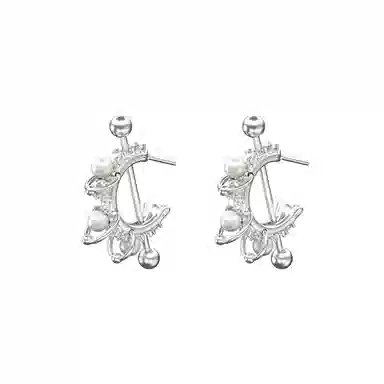 SUMIYAKI Phantom Spear Punk Stud Pearl Earrings S925 Silver