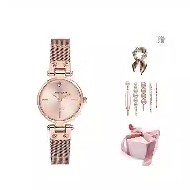 安妮克莱因 腕表 石英机芯 合金不锈钢表带 银色表盘 女表 商务休闲