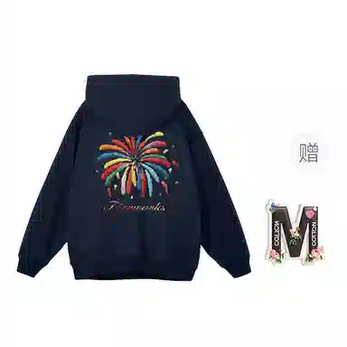 棉购 纯色宽松适中连帽长袖卫衣 女款