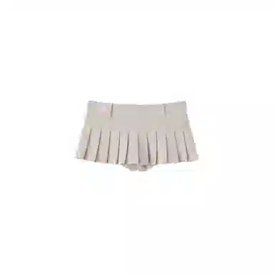 SCULPTOR Cotton Pleats Micro Skort Ice Gray