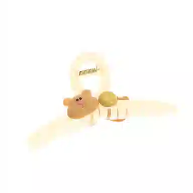 如花梦 氛围感 甜美可爱嘟嘟熊夏季百搭盘发发抓 亚克力 发夹 女款