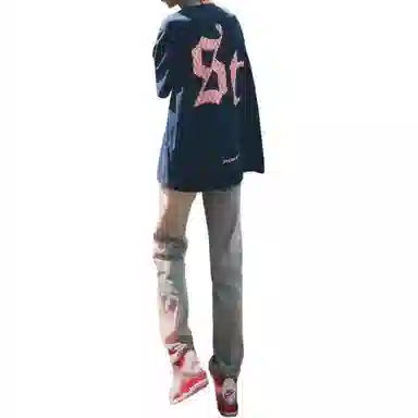 悍戈 美式高街风情侣百搭弹力直筒微喇显高显瘦长裤牛仔裤 男女同款