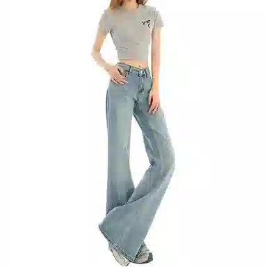 如续 清新优雅百搭时尚舒适牛仔裤 女款