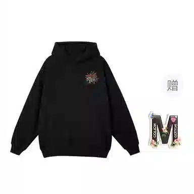 棉购 纯色宽松适中连帽长袖卫衣 女款