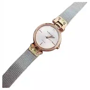 安妮克莱因 腕表 石英机芯 合金不锈钢表带 银色表盘 女表 商务休闲