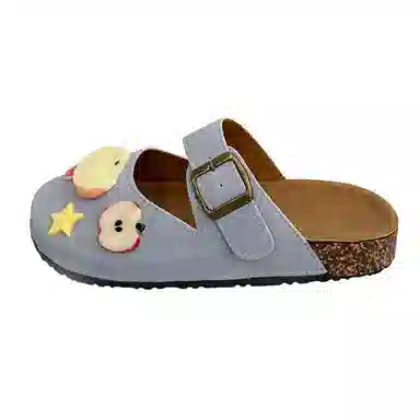 乐乐鱼 可爱复古时尚百搭舒适包头拖鞋 女