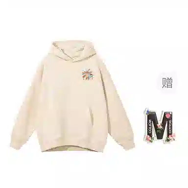 棉购 纯色宽松适中连帽长袖卫衣 女款