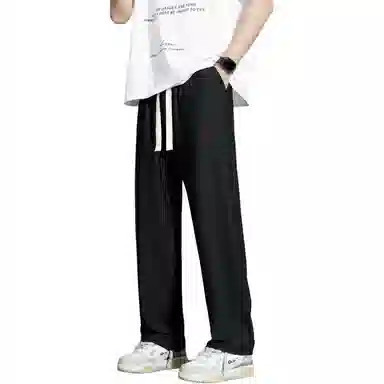 左岸 青少年港风潮流冰丝凉感纯色简约宽松柔软舒适透气直筒阔腿裤垂感轻便速干长裤休闲裤 男款