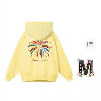 棉购 纯色宽松适中连帽长袖卫衣 女款