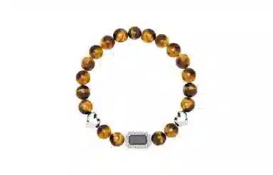 百利金 八方好运 国潮复古新中式平安纳福顺遂如意精致轻奢气质百搭日常通勤小众设计转运珠手饰 虎眼石 手串 男女同款情侣款