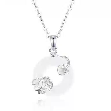 【三生有杏|999足银|夜光】 银千惠 新中式小杏运平安扣国风纯银小确杏闪锆锁骨链 简约轻奢平安纳福招财转运事业学业顺利 玉髓 项链 女款