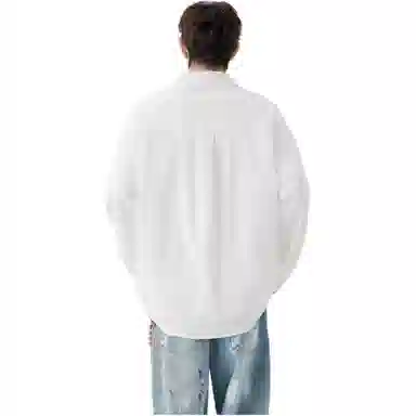 北极绒 纯色简约时尚百搭复古宽松衬衫 男款