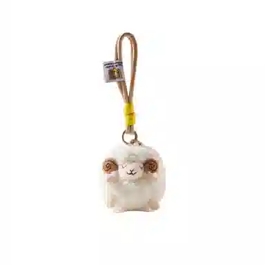 丹琴 呆萌小绵羊 可爱个性胖乎乎手绳书包背包挂饰卡通钥匙扣 毛绒 挂件 男女同款情侣款