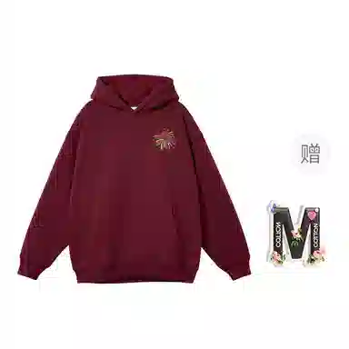 棉购 纯色宽松适中连帽长袖卫衣 女款