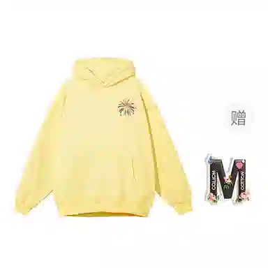 棉购 纯色宽松适中连帽长袖卫衣 女款