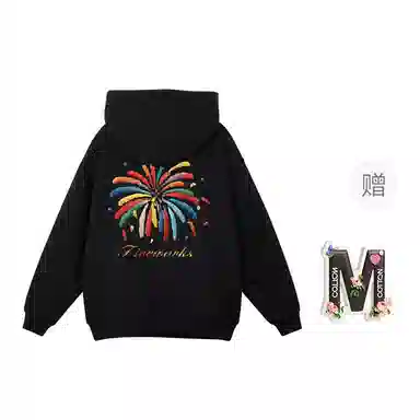 棉购 纯色宽松适中连帽长袖卫衣 女款