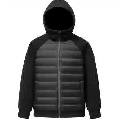 鸭鸭 轻薄拼接连帽休闲户外保暖羽绒服 男女同款