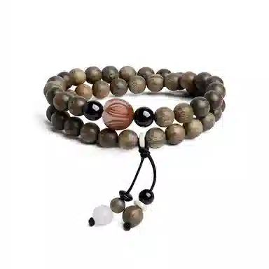 木盛缘 【八方来财  易盘玩】#好运高油密老料佛珠文玩手链 绿檀 手串 男女同款情侣款