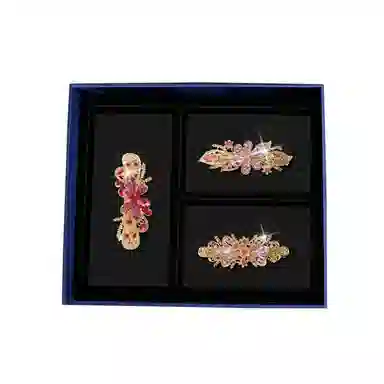 缔晶 轻奢闪耀法式时尚弹簧夹套装 高级精致通勤风后脑勺发饰 合金 发夹 女款