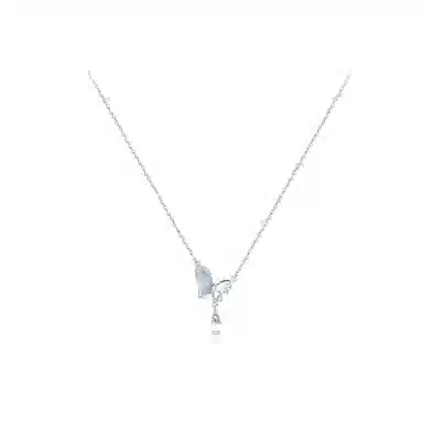 【纯银999】 六桂福珠宝 闪耀蝴蝶 经典百搭小众设计学生日常高级感简约精致轻奢转运约会通勤温柔气质可调节锁骨链#好运 足银 项链 女款