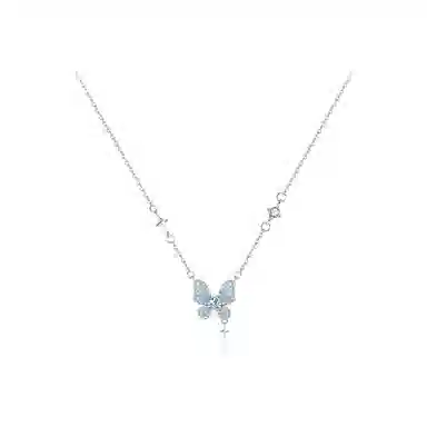 【纯银999】 六桂福珠宝 蝴蝶 小众设计百搭经典高级感学生日常精致简约轻奢转运约会通勤温柔气质可调节锁骨链#好运 足银 项链 女款